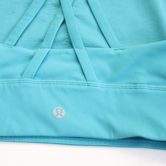 Lululemon Sea Blue High Neck 4 Way Straps Sports Bra Size 6 - Picture 3 of 4